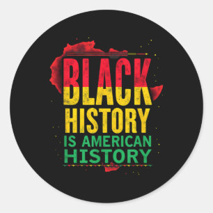 Adesivo Redondo História Negra Patriótica É História Americana