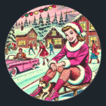 Adesivo Redondo Histórias em quadrinhos de Natal retrógradas<br><div class="desc">Histórias em quadrinhos de Natal retrógradas</div>