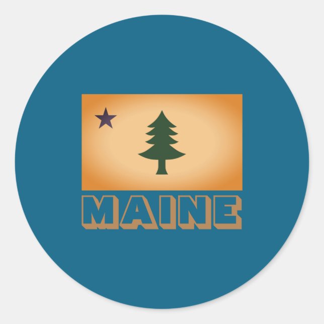 Adesivo Redondo Historic Flag Of Maine 1901 1909 _1  (Frente)