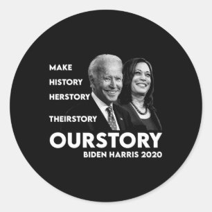 Adesivo Redondo History Kamala Harris E Joe Biden 2020