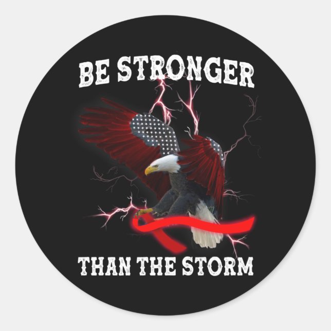 Adesivo Redondo HIV/AIDS Sensibilização Águia Vermelha VIH Fita Am (Frente)