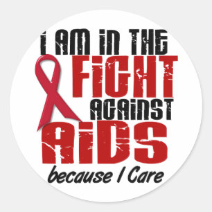 Adesivo Redondo HIV do AIDS no cuidado da luta 1 I