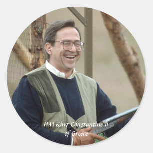 Adesivo Redondo HM King Constantine II de Grécias