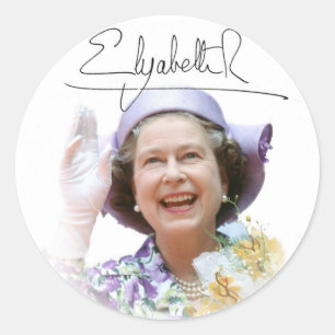 Adesivo Redondo HM Queen Elizabeth II