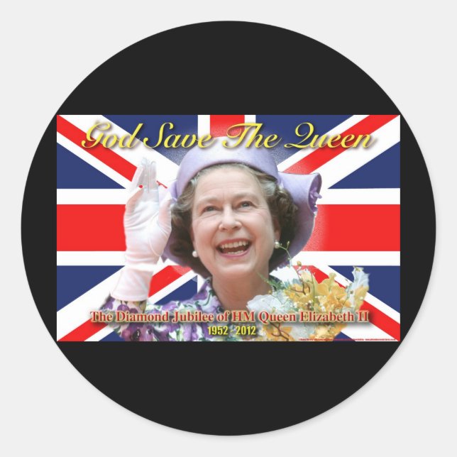 Adesivo Redondo HM Queen Elizabeth II Diamond Jubilee (Frente)