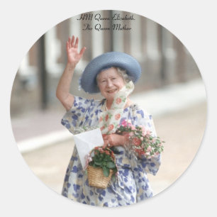 Adesivo Redondo HM rainha Elizabeth a Rainha-Mãe 1988