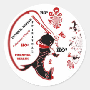 Adesivo Redondo HO³ Black Papais noeis Especiais de Riqueza Xmas a