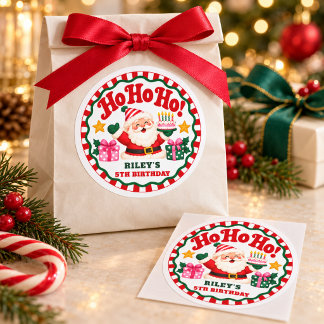 Adesivo Redondo Ho Ho Ho Bonito Papai Noel Natal Aniversário Listr