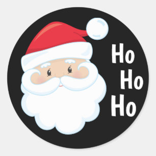 Adesivo Redondo Ho Ho Ho branco vermelho dos feriados do Natal da
