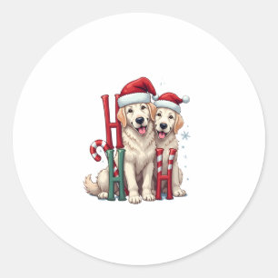 Adesivo Redondo Ho Ho Ho Grande Amante de Cães Pirenéus Natal Papa