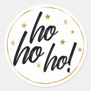 Adesivo Redondo Ho ho ho ho! Estrelas Ouros