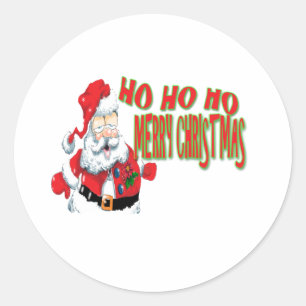 Adesivo Redondo ho ho ho ho ho feliz christmans