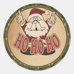 Adesivo Redondo Ho Ho Ho Holiday Papai Noel