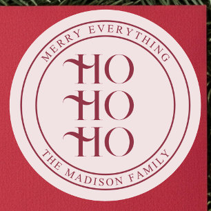 Adesivo Redondo Ho Ho Ho Natal Divertido Vintage
