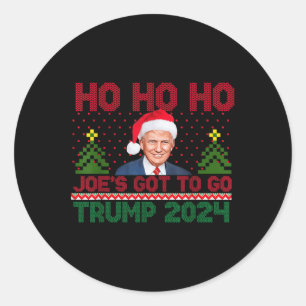 Adesivo Redondo Ho Ho Joes Tem Que Ir Trump 2024 Feliz Natal