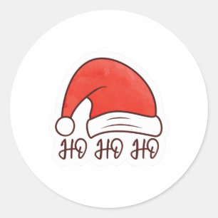 Adesivo Redondo Ho Ho Santa Hat