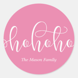 Adesivo Redondo Ho Ho White Script