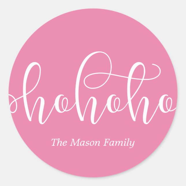 Adesivo Redondo Ho Ho White Script (Frente)