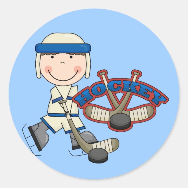Adesivo Redondo HOCKEY - Camisetas e presentes para rapazes (Frente)