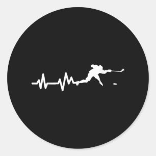 Adesivo Redondo Hockey com pulsação do jogador de hóquei