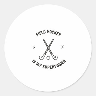 Adesivo Redondo Hockey de campo é minha superpotência