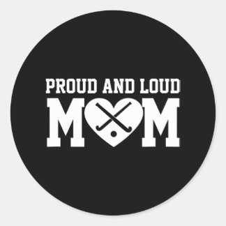 Adesivo Redondo Hockey de campo Mãe Hockey de Campo Orgulhoso e Lo