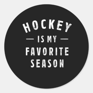 Adesivo Redondo Hockey É Minha Época Favorita Dizendo Esportes