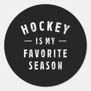 Adesivo Redondo Hockey É Minha Época Favorita Dizendo Esportes