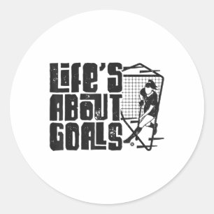 Adesivo Redondo Hockey em Campo: A Vida é Sobre Objetivos (e Ists)