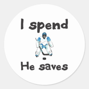 Adesivo Redondo Hockey Goalie Eu Gasto Ele Salva