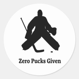 Adesivo Redondo Hockey Goalie Zero Pucks Dado