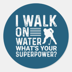 Adesivo Redondo Hockey I Walk On Water