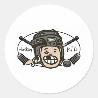 Adesivo Redondo Hockey Kid Black