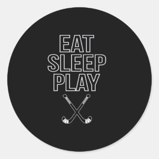 Adesivo Redondo Hockey Lover | Comer, Dormir E Jogar Hóquei