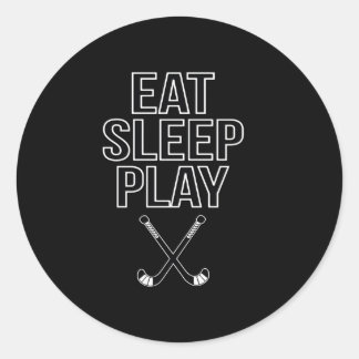 Adesivo Redondo Hockey Lover | Comer, Dormir E Jogar Hóquei