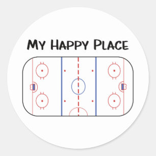 Adesivo Redondo Hockey My Happy Place