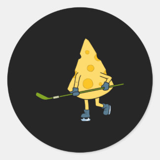 Adesivo Redondo Hockey Player Cute Cheese Hobby Sports Performance