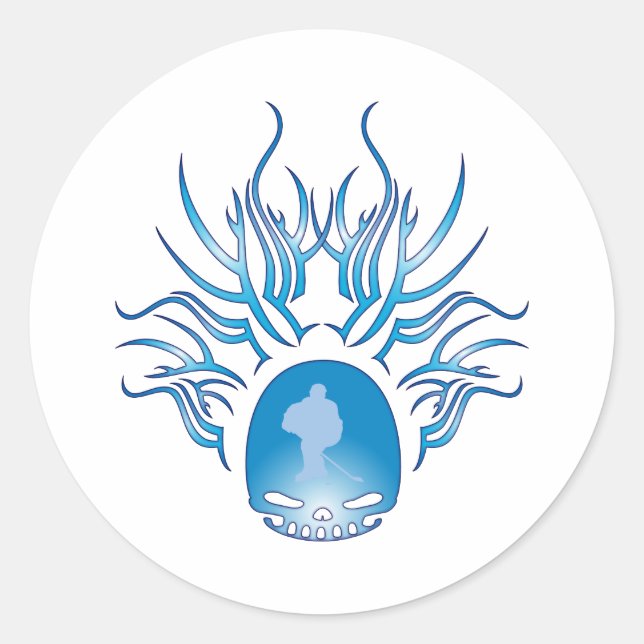 Adesivo Redondo Hockey Skull (Frente)