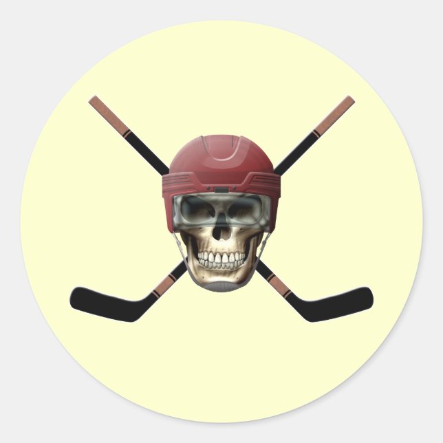 Adesivo Redondo Hockey Skull Helm (Frente)
