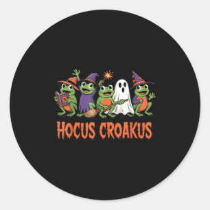 Adesivo Redondo Hocus Croakus Sapo Feitiço Mágico de Halloween Eng