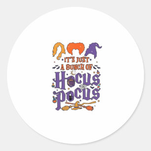 Adesivo Redondo Hocus Pocus Halloween Bruxas Caldeirão Vassoura Ga