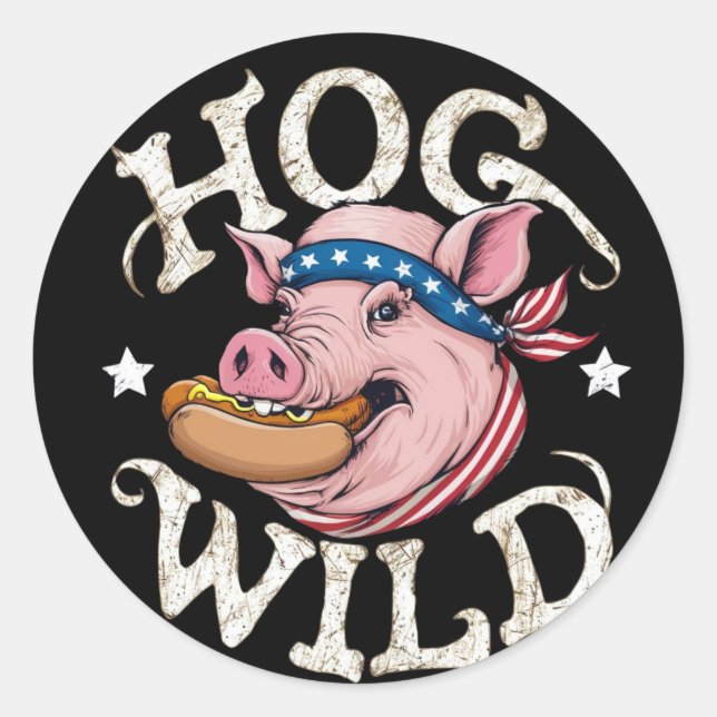 Adesivo Redondo Hog Wild (Frente)