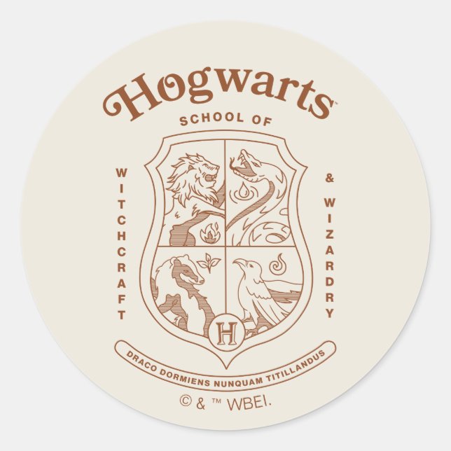 Adesivo Redondo HOGWARTS™ School of Witchcraft and Wizardry Crest (Frente)