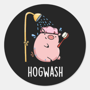 Adesivo Redondo Hogwash Funny Pig Dark Dark BG