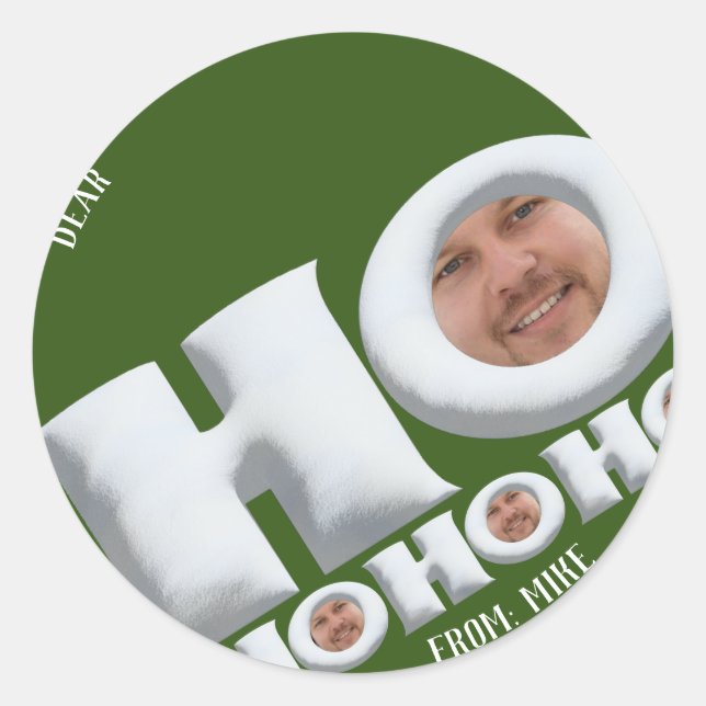 Adesivo Redondo HOHOHO! Engraçado pai encara os autocolantes de Na (Frente)