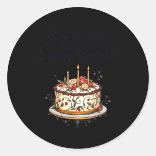 Adesivo Redondo Hoje É Meu Aniversário Com Bolo Gif De Aniversário