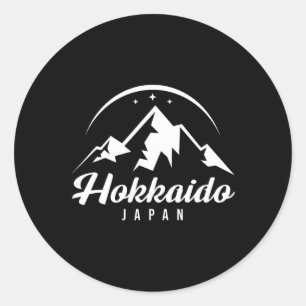Adesivo Redondo Hokkaido Japão Ski Resort Skiting Snowboard