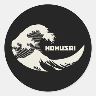 Adesivo Redondo Hokusai - a grande onda
