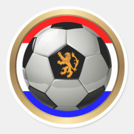 Adesivo Redondo Holanda - Bola de Futebol com Leão Holandês