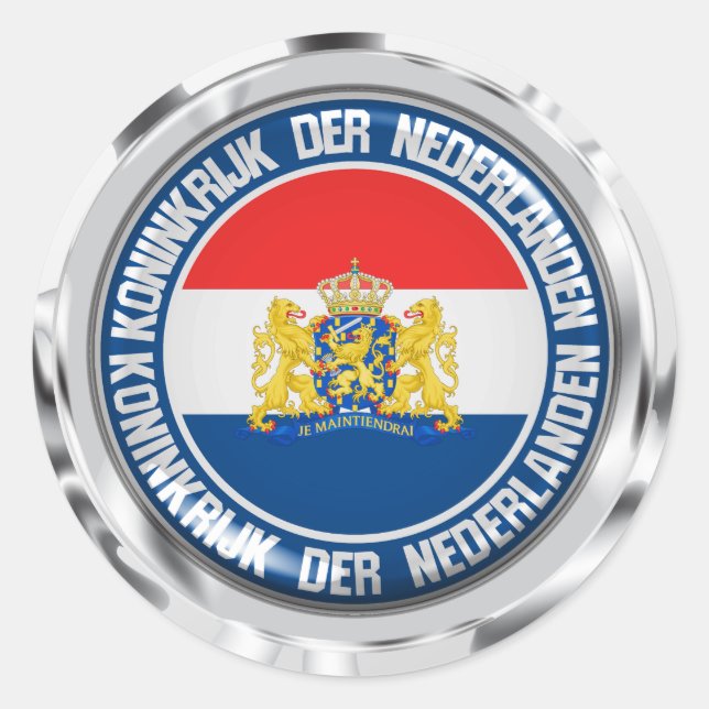 Adesivo Redondo Holanda Round Emblem (Frente)
